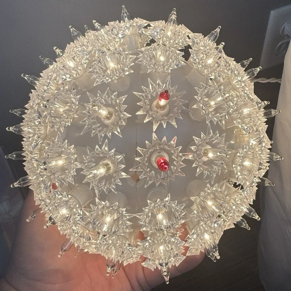 Vintage 2004 Globe Light White 3 Way‎ Flashing Enchanted Forest Christmas Works